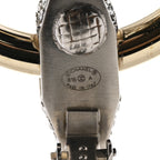 Chanel Baguette Crystal Hoop Clip On Earrings Gold