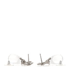 Chanel Ruthenium Crystal CC Drop Earrings Silver