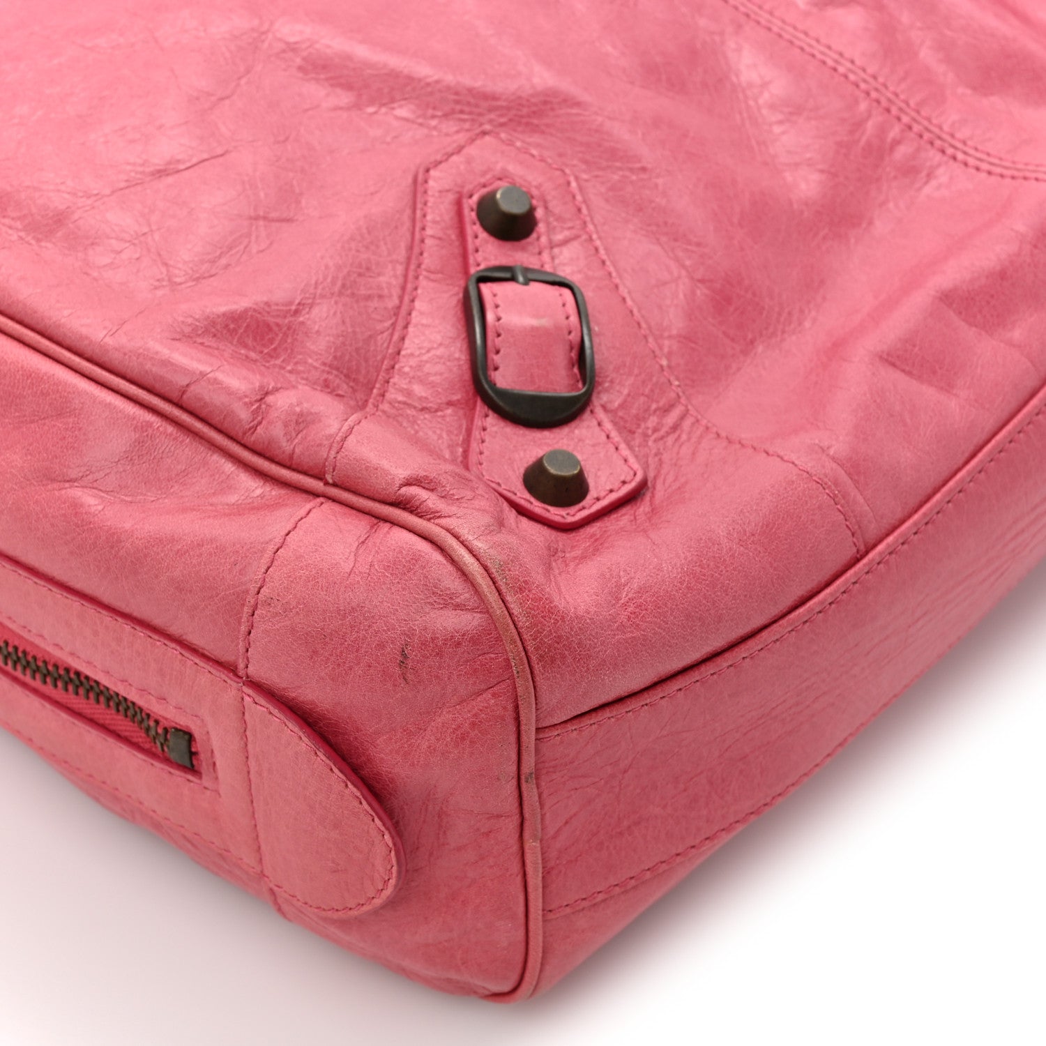 Balenciaga Agneau Classic Hardware Briefcase Tote Pivoine