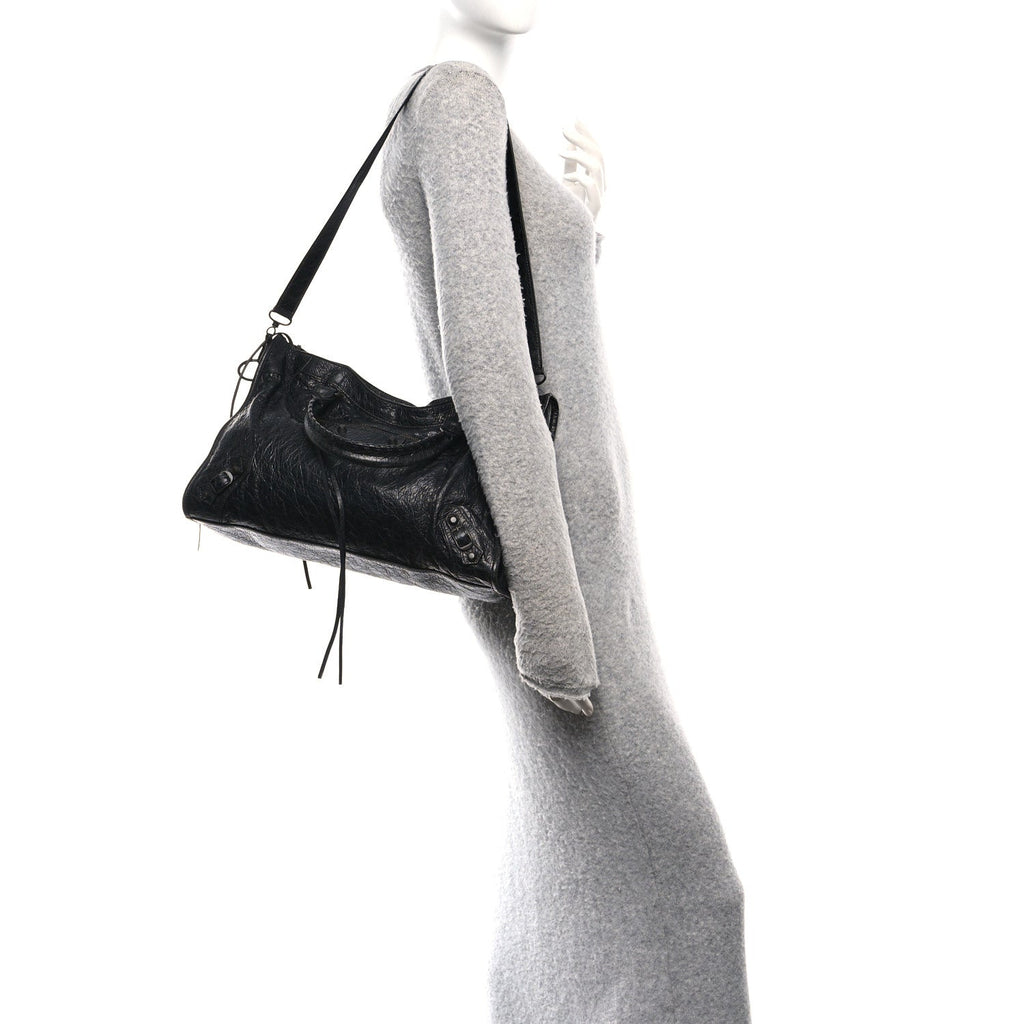 Balenciaga Agneau Arena Storico Classic Hardware Medium Le City Black