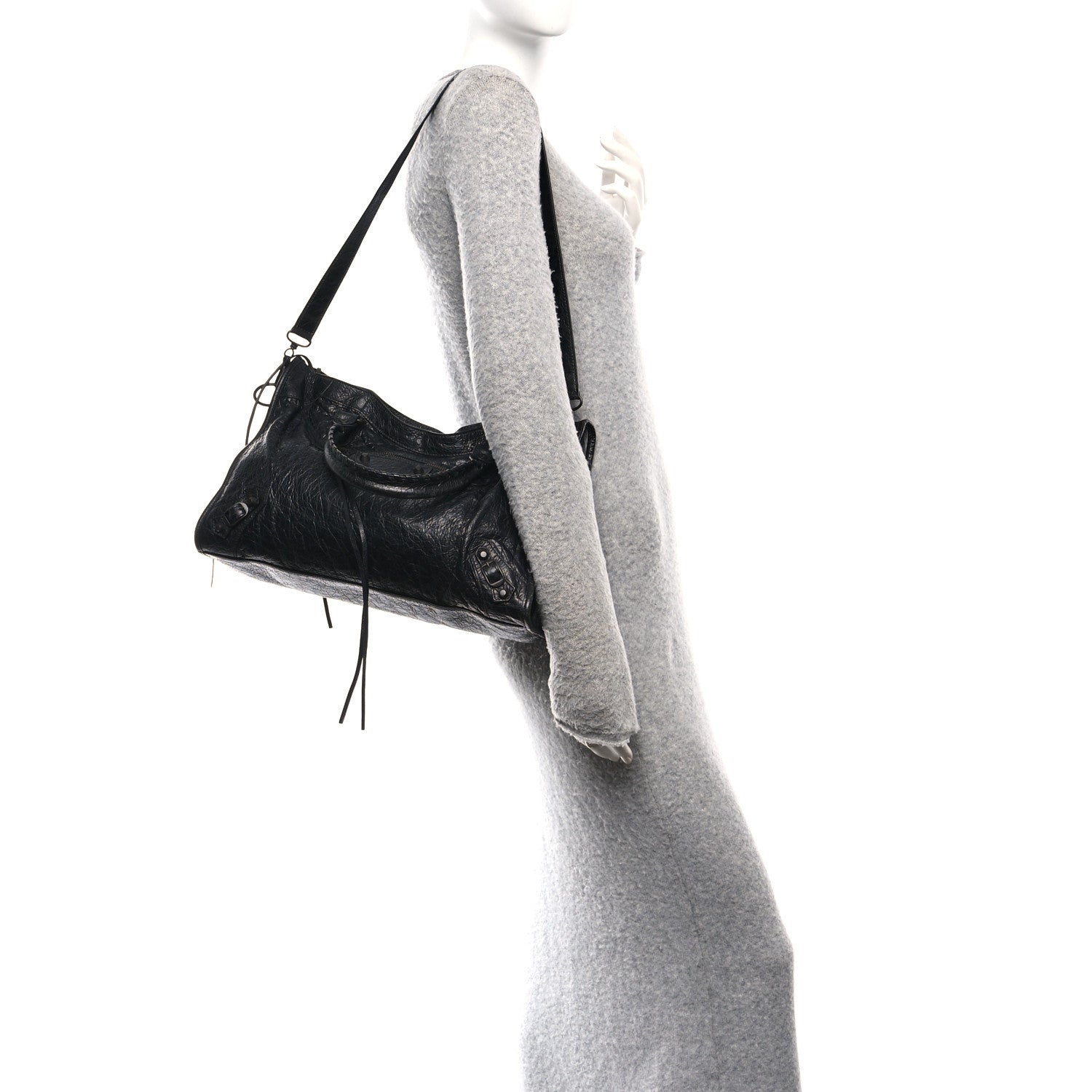 Balenciaga Agneau Arena Storico Classic Hardware Medium Le City Black