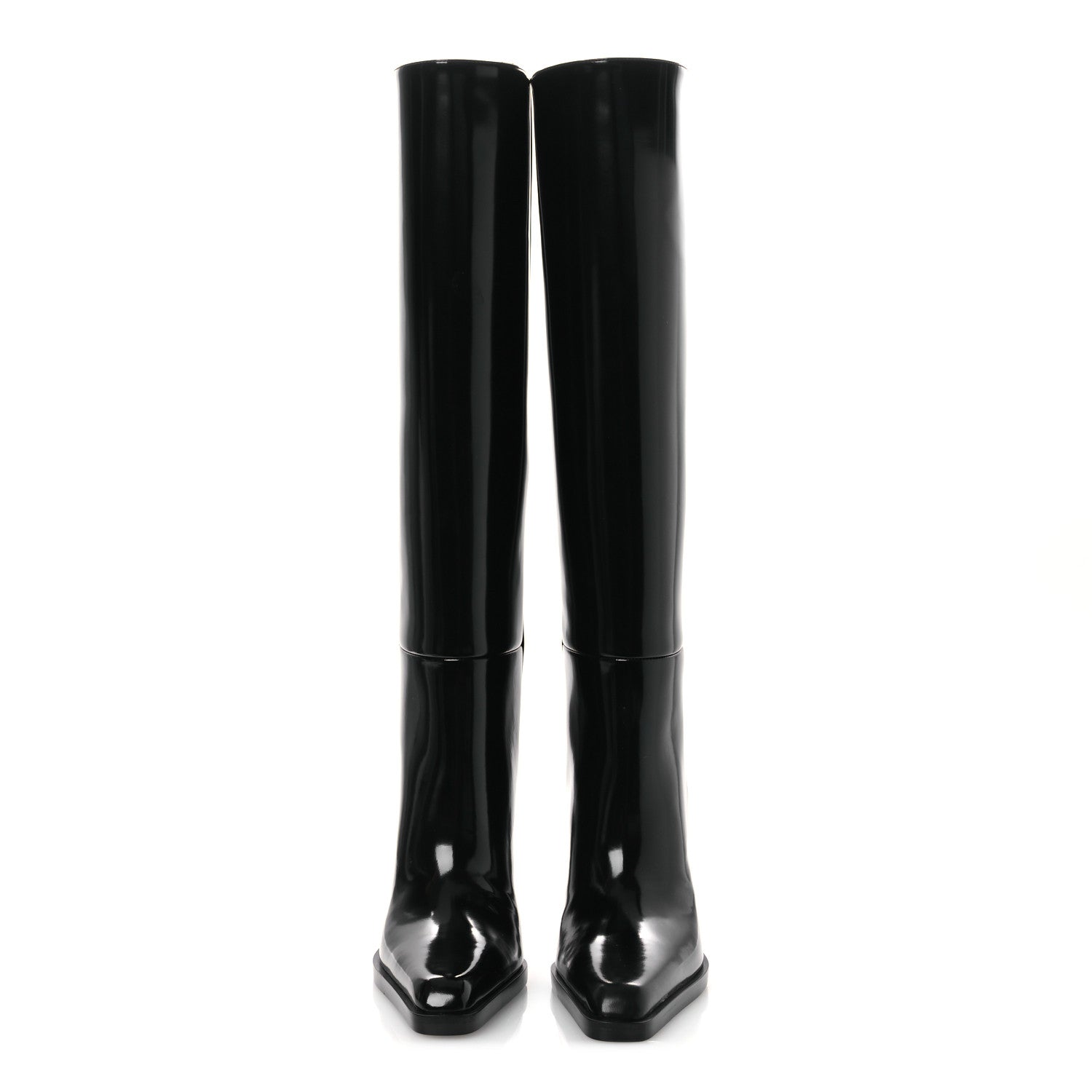 Saint Laurent Vitello Marilyn Nina 95 Knee High Boots 38 Black