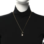 Gucci Metal Enamel Blondie Pendant Necklace Gold Black