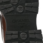 Chanel Calfskin Quilted CC Mocassin Loafers 36 Brown