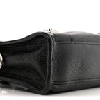 Balenciaga Chevre Silver Metallic Edge Hardware Nano City Black