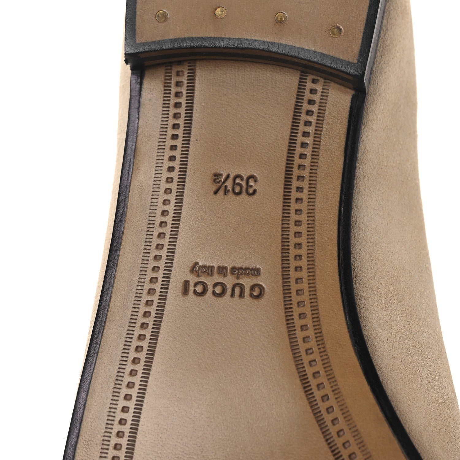 Gucci Suede Horsebit Womens Jordaan Loafers 39.5 Pink Sand