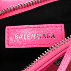 Balenciaga Agneau Arena Le Cagole Shoulder Bag XS Hot Pink