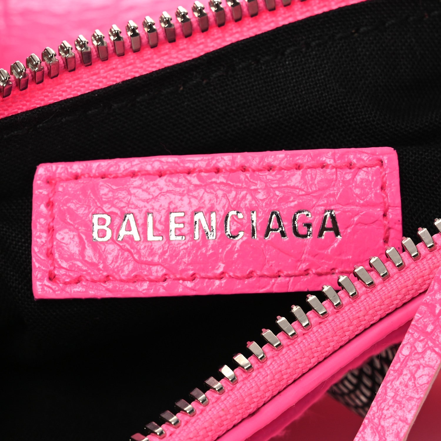 Balenciaga Agneau Arena Le Cagole Shoulder Bag XS Hot Pink