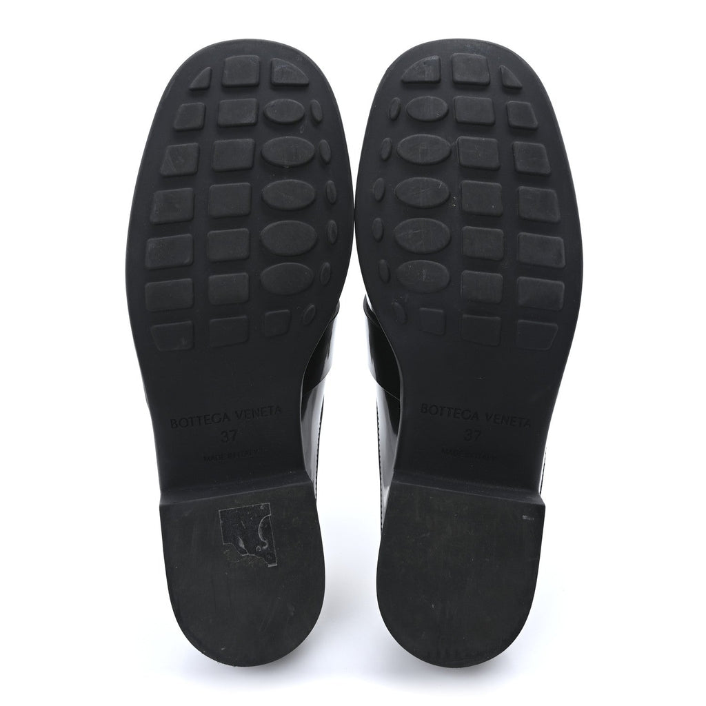 Bottega Veneta Glossy Calfskin Monsieur Loafers 37 Black