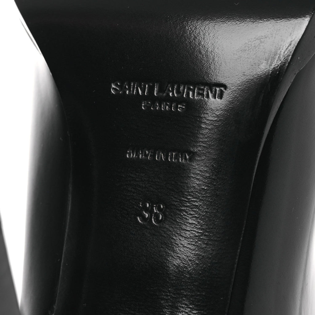 Saint Laurent Vitello Marilyn Nina 95 Knee High Boots 38 Black