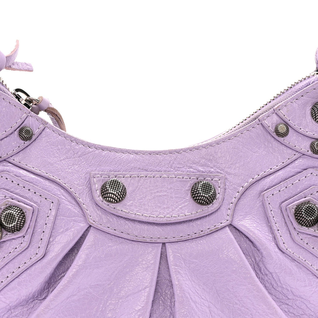 Balenciaga Agneau Arena Le Cagole Shoulder Bag XS Lilac