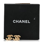 Chanel Metal Textured CC Earrings Gold