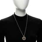 Chanel Pearl CC Round Pendant Necklace Gold