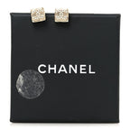 Chanel Metal Crystal Mini Square CC Earrings Gold