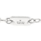 Gucci 18K White Gold Diamond Running GG Pendant Necklace
