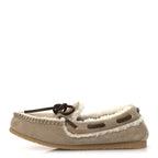 Miu Miu Shearling Moccasin Loafers 35 Beige