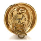 Chanel Round Quilted Clip On Earrings Gold