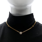 Gucci Crystal Pearl Double G Marmont Flower Necklace Gold