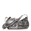 Balenciaga Metallic Agneau Arena Le Cagole Shoulder Bag XS Silver