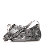 Balenciaga Metallic Agneau Arena Le Cagole Shoulder Bag XS Silver
