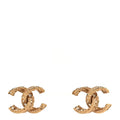 Chanel Crystal Twisted CC Earrings Gold