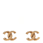 Chanel Crystal Twisted CC Earrings Gold
