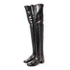 Chanel Metallic Lambskin Star Fantasy High Boots 36.5 Dark Grey