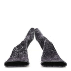 Saint Laurent Velvet Ella Knee High Boots 37.5 Cool Grey