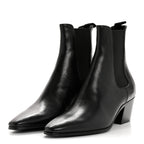 Saint Laurent Incrociato Muriel Vassili 60 Ankle Zip Boots 36 Black