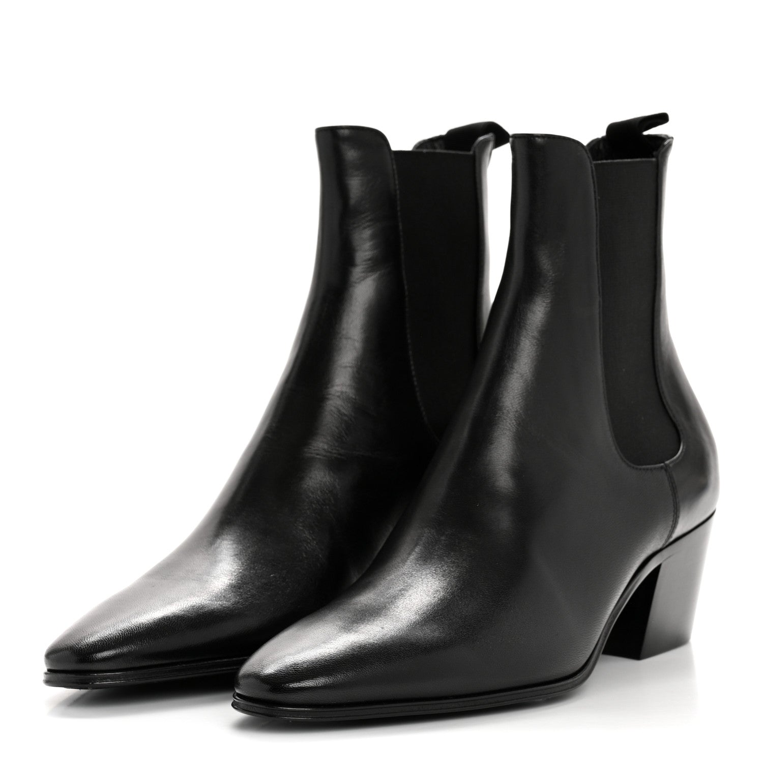Saint Laurent Incrociato Muriel Vassili 60 Ankle Zip Boots 36 Black