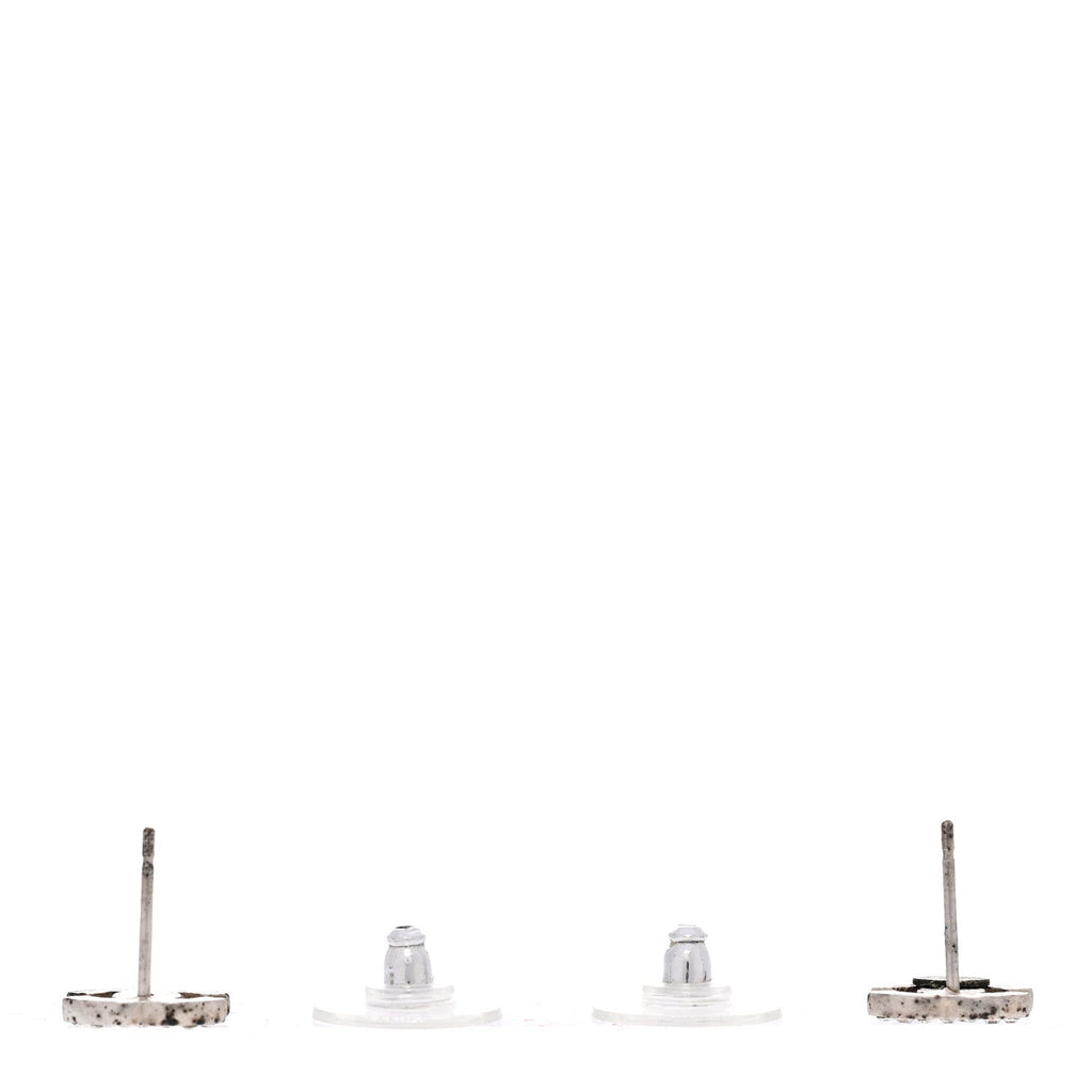 Chanel Crystal Mini CC Earrings Silver