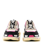 Balenciaga Fabric Mesh Womens Triple S Mule Sneakers 36 White Pink Black
