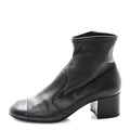 Chanel Stretch Lambskin Cap Toe CC Short Boots 39 Black