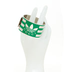 Gucci X ADIDAS Metal Enamel Cuff Bracelet S Silver Green