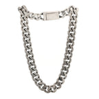 Saint Laurent Metal Curb Chain Necklace Oxidized Silver