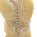 Balenciaga Fabric Mesh Clear Sole Womens Triple S Sneakers 39 Beige
