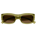 Saint Laurent Sunglasses Rectangle Full Rim, Transparent Brown Frame and Brown Lens SL713003