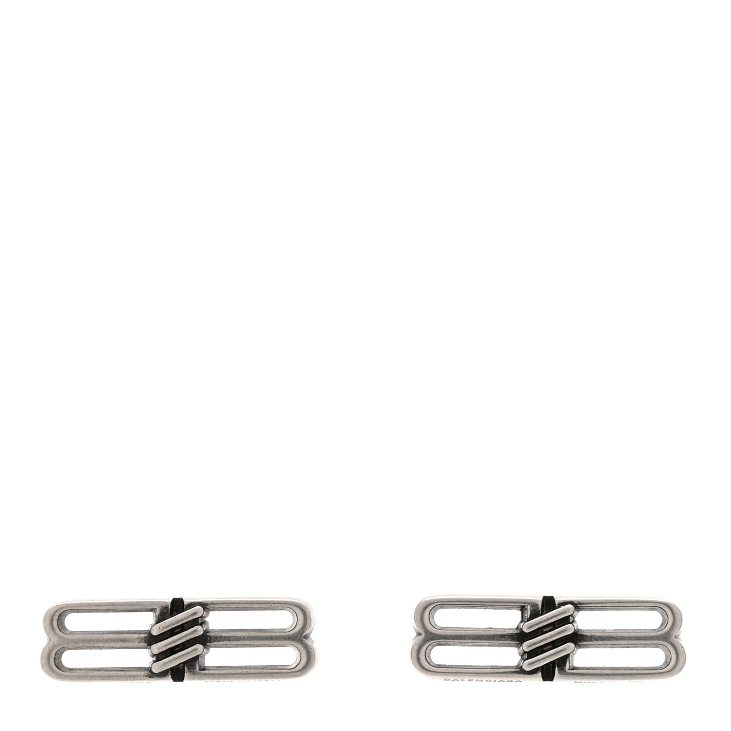 Balenciaga Metal BB Icon Earrings Silver