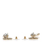 Chanel Crystal Pearl CC Charms Drop Earrings Gold