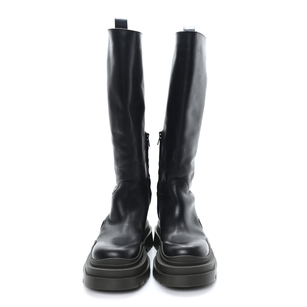 Bottega Veneta Calfskin The Tire High Boots 36 Black Camping