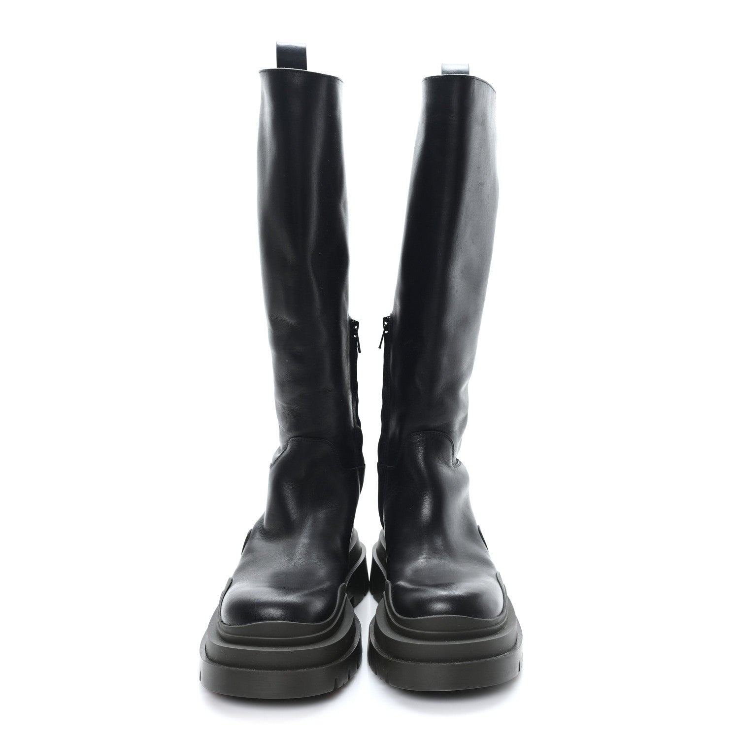 Bottega Veneta Calfskin The Tire High Boots 36 Black Camping