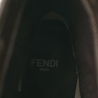 Fendi Glazed Fabric FF 1974 Cutwalk Ankle Boots 36 Mogano Panna