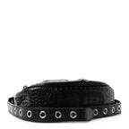 Balenciaga Extra Supple Calfskin Crystal Crocodile Embossed Le Cagole Shoulder Bag XS Black