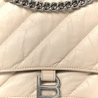 Balenciaga Crushed Calfskin Quilted Medium Crush Chain Bag Nude