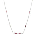 Gucci 18K White Gold Pink Tourmaline Link to Love Bar Necklace