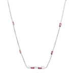 Gucci 18K White Gold Pink Tourmaline Link to Love Bar Necklace