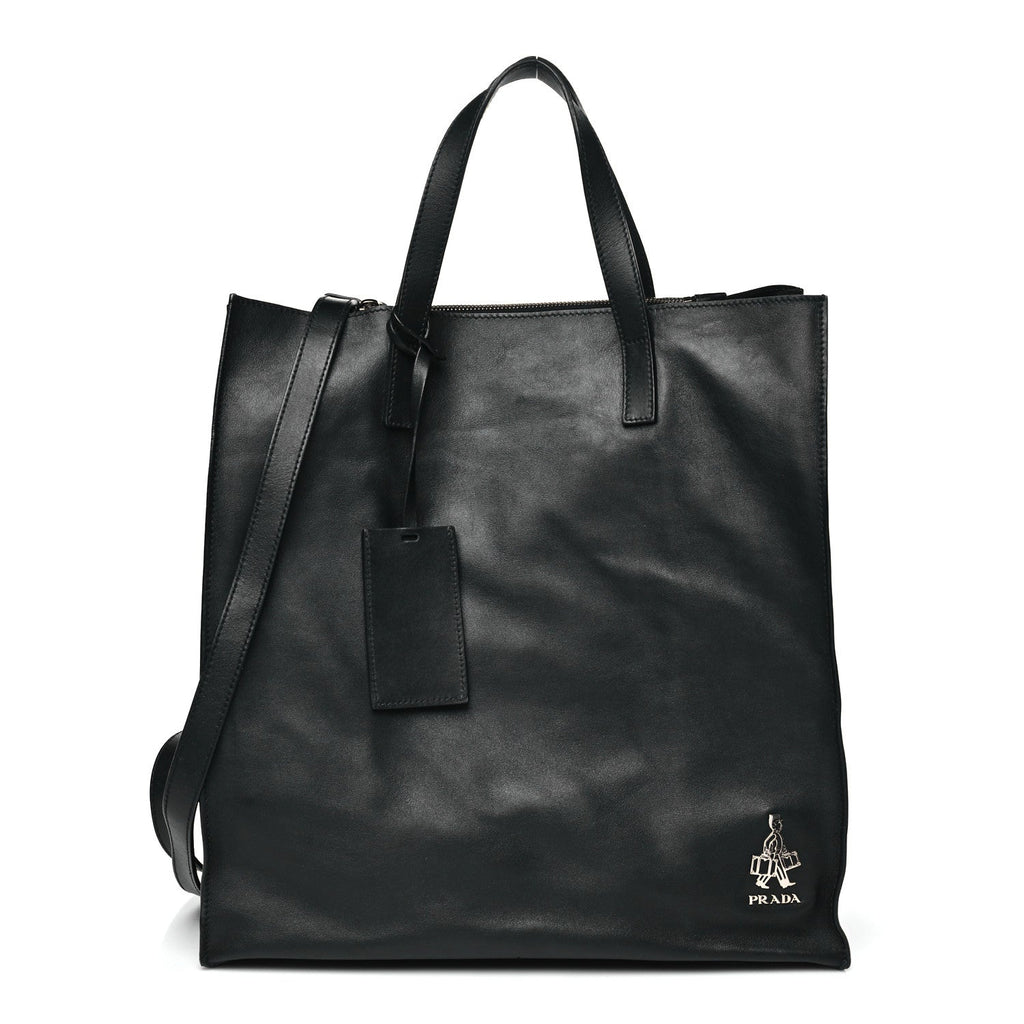 Prada Soft Calfskin Tote Black