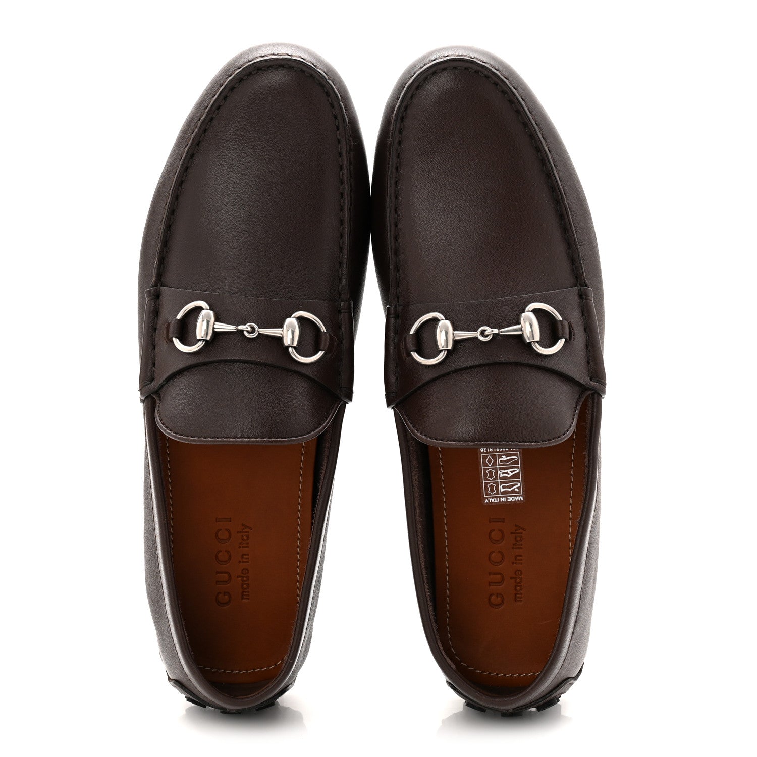 Gucci Soft Clove Calfskin Mens Horsebit Driver Loafers 9 Cocoa