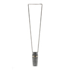 Chanel Metal Resin Lambskin Crystal Lipstick Case Long Necklace On Chain Silver Black Gold