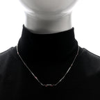 Gucci 18K White Gold Pink Tourmaline Link to Love Bar Necklace